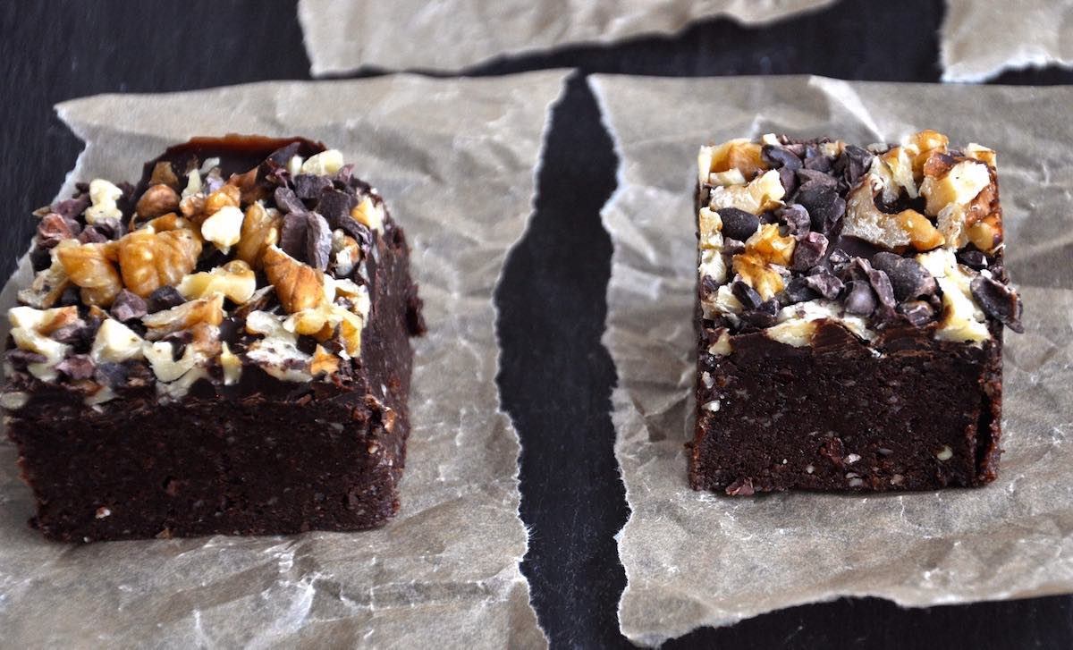 Raw Brownies mit Walnüssen-herrlich schokoladig-nussig und gesund